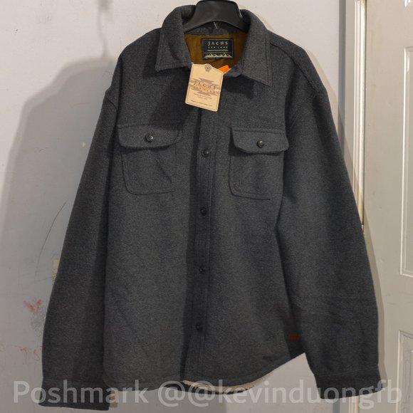Jachs Jackets & Coats Jachs Sherpa Lined Wool Blend Shirt Jacket